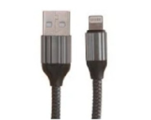 Кабель USB Lightning LDNIO LD_B4572 LS432/ 2m/ 2.4A/ медь: 120 жил/ Нейлоновая оплетка/ Gray