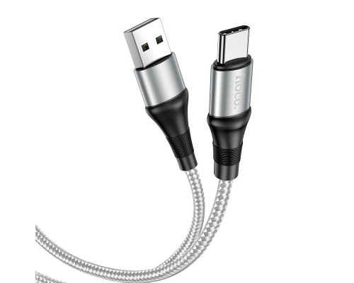 Кабель USB Type-C/ HOCO HC-34242 X50/ 1m/ 2.4A/ Нейлон/ Gray