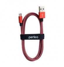 Кабель PERFEO USB2.0 A вилка - Micro USB вилка, красно-белый, длина 3 м. (U4804)                                                                                                                                                                          
