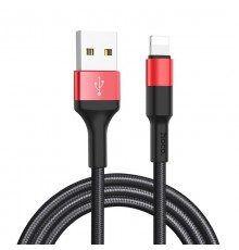 Кабель USB Lightning/ HOCO HC-80190 X26/ 1m/ 2A/ Нейлон/ Black&Red                                                                                                                                                                                        