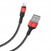 Кабель USB Lightning/ HOCO HC-80190 X26/ 1m/ 2A/ Нейлон/ Black&Red