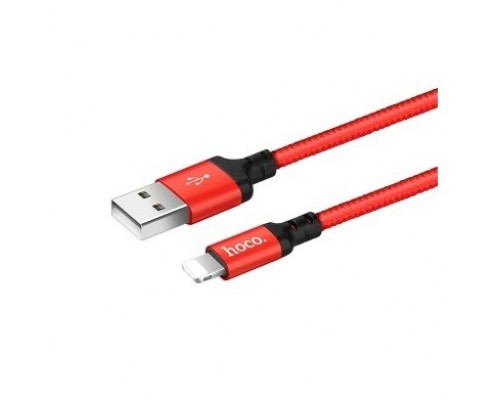 Кабель USB Lightning/ HOCO HC-62837 X14/ 1m/ 2A/ Нейлон/ Red&Black