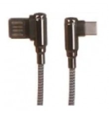 Кабель USB Type-C LDNIO LD_B4622 LS421/ 1m/ 2.4A/ медь: 86 жил/ Угловой коннектор/ Нейлоновая оплетка/ Gray                                                                                                                                               