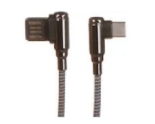 Кабель USB Type-C LDNIO LD_B4622 LS421/ 1m/ 2.4A/ медь: 86 жил/ Угловой коннектор/ Нейлоновая оплетка/ Gray