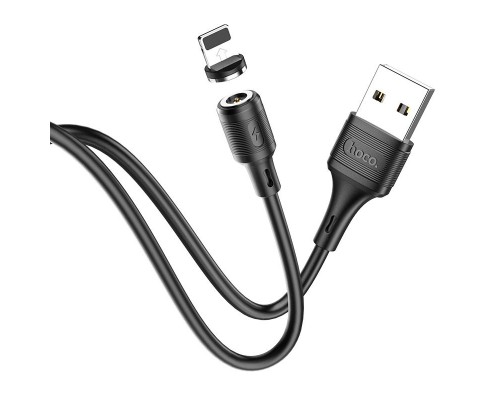 Кабель USB Lightning/ HOCO HC-35522 X52/ Магнитный: только зарядка/ 1m/ 2A/ Нейлон/ Black