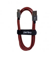 Кабель PERFEO USB2.0 A вилка - USB Type-C вилка, черно-красный, длина 3 м. (U4902)                                                                                                                                                                        