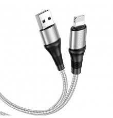 Кабель USB Lightning/ HOCO HC-34204 X50/ 1m/ 2.4A/ Нейлон/ Gray                                                                                                                                                                                           