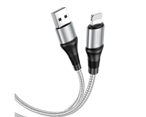 Кабель USB Lightning/ HOCO HC-34204 X50/ 1m/ 2.4A/ Нейлон/ Gray