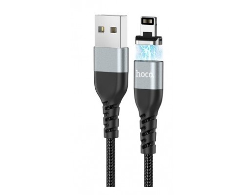 Кабель USB Lightning/ HOCO HC-42186 U96/ Магнитный: данные + зарядка/ 1.2m/ 2.4A/ Нейлон/ Black