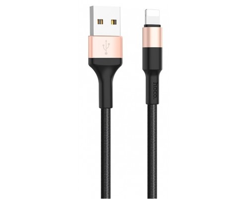 Кабель USB Lightning/ HOCO HC-80183 X26/ 1m/ 2A/ Нейлон/ Black&Gold