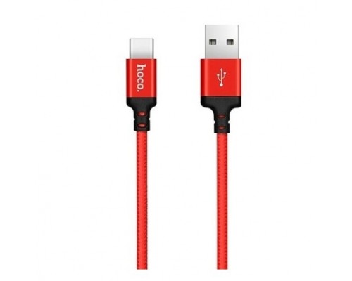 Кабель USB Type-C/ HOCO HC-62875 X14/ 1m/ 2A/ Нейлон/ Red&Black
