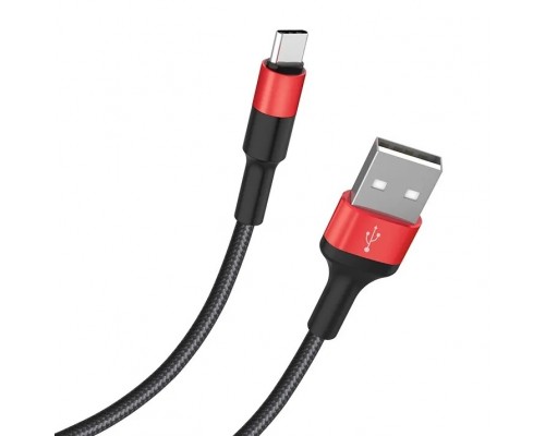 Кабель USB Type-C/ HOCO HC-80251 X26/ 1m/ 2A/ Нейлон/ Black&Red