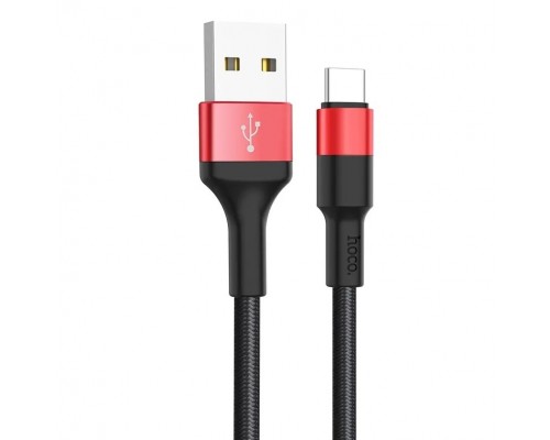 Кабель USB Type-C/ HOCO HC-80251 X26/ 1m/ 2A/ Нейлон/ Black&Red