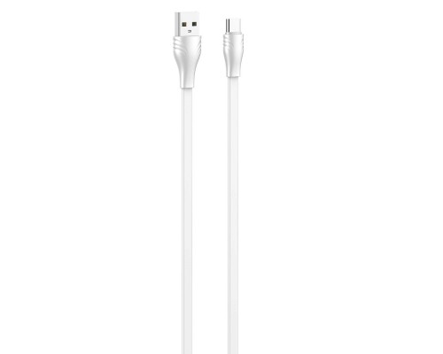 Кабель USB Type-C/ LDNIO LS552/ 2m/ 2.1A/ медь: 86 жил/ Плоский/ White