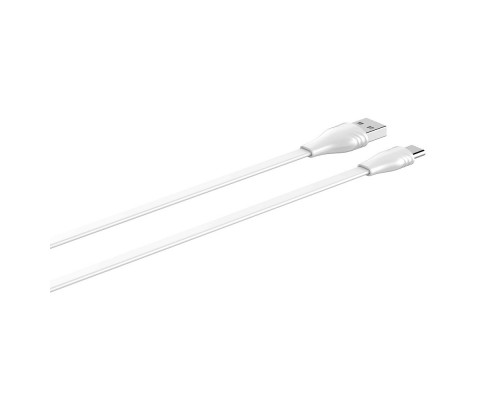 Кабель USB Type-C/ LDNIO LS553/ 3m/ 2.1A/ медь: 152 жилы/ Плоский/ White