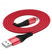 Кабель USB Lightning/ HOCO HC-10536 X38/ 1m/ 2.4A/ Нейлон/ Red                                                                                                                                                                                            