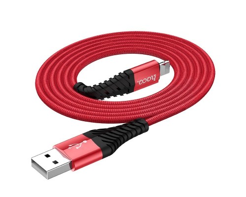 Кабель USB Lightning/ HOCO HC-10536 X38/ 1m/ 2.4A/ Нейлон/ Red