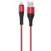 Кабель USB Lightning/ HOCO HC-10536 X38/ 1m/ 2.4A/ Нейлон/ Red