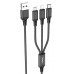 Кабель USB HOCO HC-67400 X76/ 3-in-1: Lightning+Micro+Type-C/ 1m/ 2A/ Black