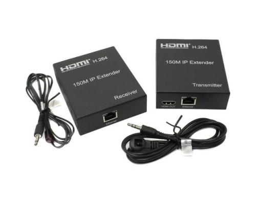 Активный удлинитель до 150 м по одной витой паре ORIENT VE046, HDMI IP extender (Tx+Rx), HDMI 1.3, 1080p@60Hz, HDCP, (30906)