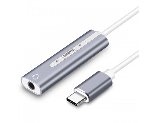 ORIENT AU-05PL, Адаптер USB to Audio (звуковая карта), jack 3.5 mm (4-pole) для подключения телефонной гарнитуры к порту USB Type-C, кнопки: громкость +/-, играть/пауза/вперед/назад; Windows/Linux/MAC