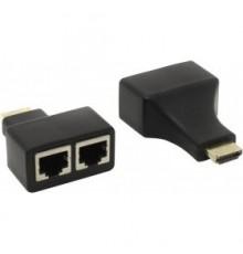 Удлинитель HDMI extender Orient ORIENT VE041, до 30 м по витой паре, FHD 1080p/3D, HDCP, подключается 2 кабеля UTP Cat5e/6, не требуется внешнее питан                                                                                                    