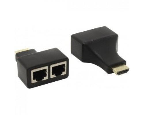 Удлинитель HDMI extender Orient ORIENT VE041, до 30 м по витой паре, FHD 1080p/3D, HDCP, подключается 2 кабеля UTP Cat5e/6, не требуется внешнее питан
