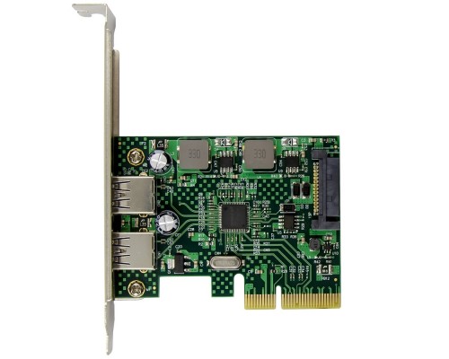 Контроллер ORIENT AM-U3142PE-2A, PCI-Ex4 v3.0, USB 3.2 Gen2, 2-port ext Type-A, ASM3142 chipset, разъем доп.питания, в комплекте LP планка крепления (31273)