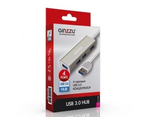 Концентратор Ginzzu GR-517UB 4-х портовый USB 3.0