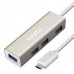 Концентратор 4-х портовый Ginzzu USB 3.0 OTG Type C в алюминиевом корпусе GR-518UB