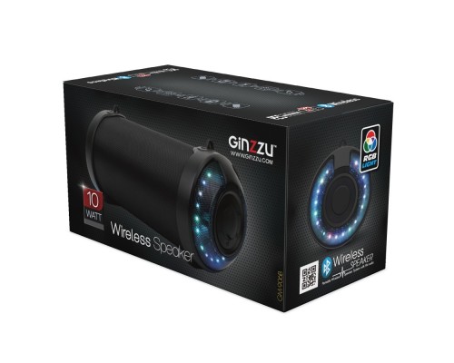 Колонка bluetooth Ginzzu GM-906B 10W/1,5Ah/TWS/USB/AUX/FM/RGB