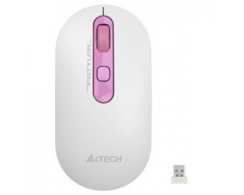 Мышь A4Tech Fstyler FG20 Sakura белый/розовый оптическая (2000dpi) беспроводная USB (4but)