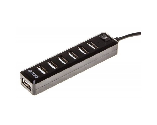 Разветвитель USB 2.0 Buro BU-HUB7-1.0-U2.0 7порт. черный