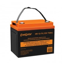 Аккумуляторная батарея ExeGate EX282984RUS HR 12-75 (12V 75Ah, под болт М6)                                                                                                                                                                               