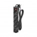 Сетевой фильтр CBR CSF 2505-1.8 Black PC, 5 евророзеток, длина кабеля 1,8 метра, цвет чёрный (пакет)