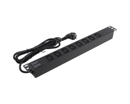 Блок розеток горизонтальный ExeGate ServerPro PDU-19H809 Al-8C13-EU2.5, 19