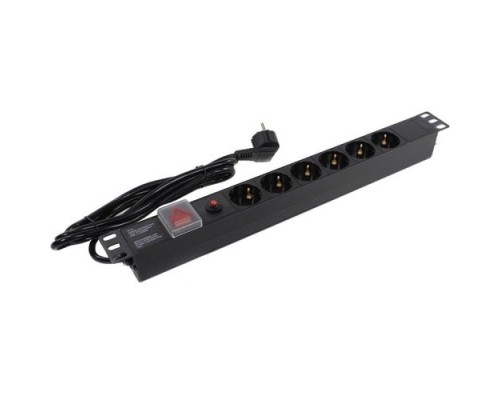 Блок розеток горизонтальный ExeGate ServerPro PDU-19H606 Al-6S-EU2-SW-O, 19