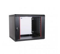 Шкаф телекоммуникационный настенный разборный 6U (600х520) дверь стекло,цвет черный (ШРН-Э-6.500-9005)                                                                                                                                                    