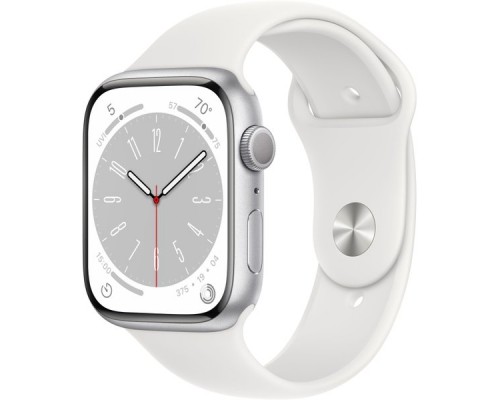 Смарт-часы Apple Watch Series 8 А2771, 45мм, серебристый / белый MP6P3LL/A