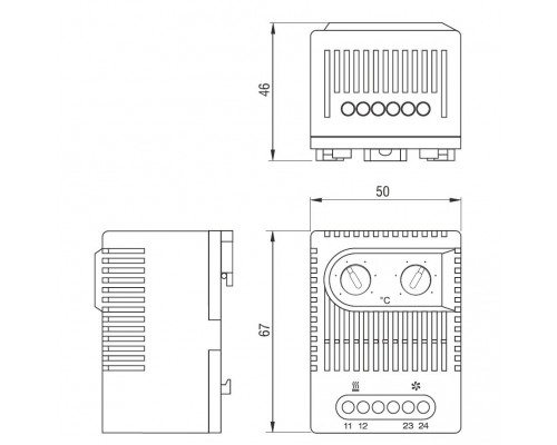 Терморегулятор (термостат) сдвоенный (–10/+50С) (ZR 011)
