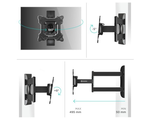 Кронштейн настенный ONKRON BASIC M4S ONKRON BASIC M4S BLACK