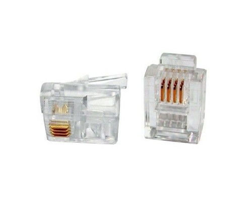 Коннектор Hyperline PLUG-6P4C-P-C2-100