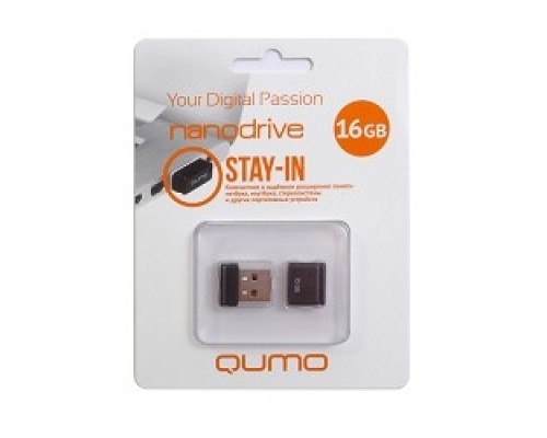 Накопитель USB 2.0 16GB Qumo QM16GUD-NANO-B