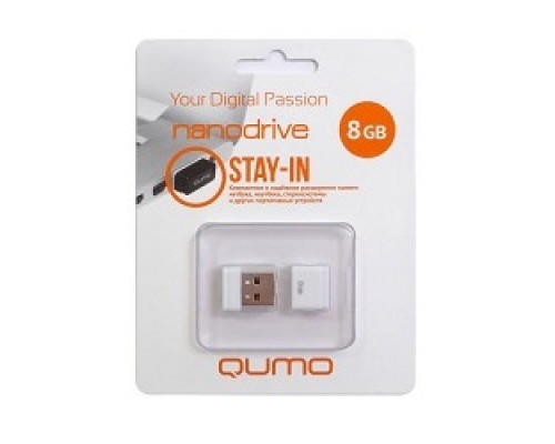 Накопитель USB 2.0 8GB Qumo QM8GUD-NANO-W