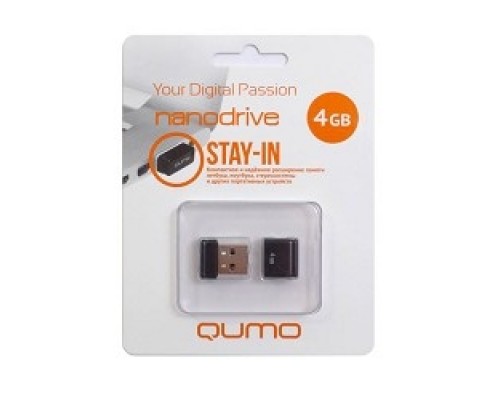 Накопитель USB 2.0 4GB Qumo QM4GUD-NANO-B