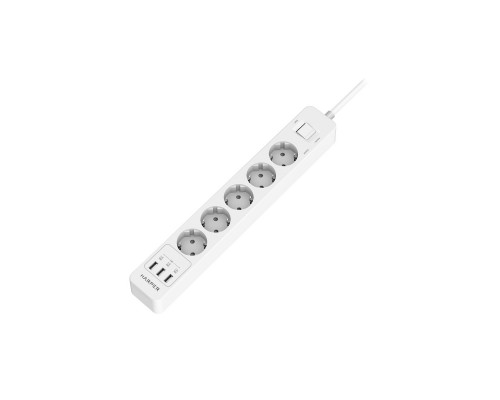 Сетевой фильтр с USB зарядкой UCH-510 White