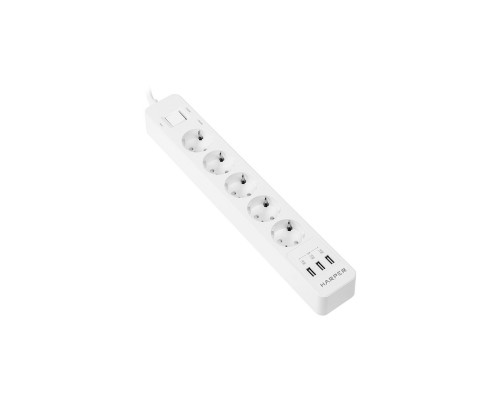 Сетевой фильтр с USB зарядкой UCH-510 White