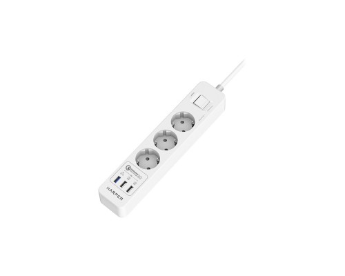 Сетевой фильтр с USB зарядкой UCH-410 White QC3.0