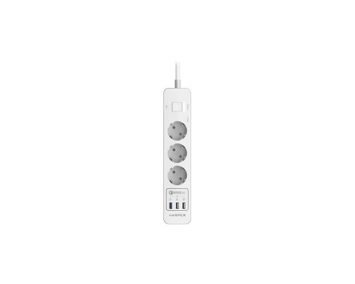 Сетевой фильтр с USB зарядкой UCH-410 White QC3.0