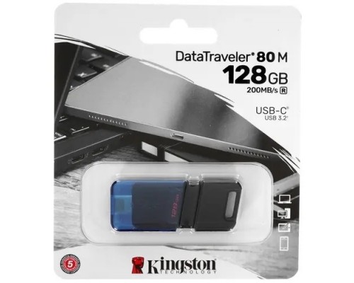 Накопитель USB 3.2 128GB Kingston DataTraveler 80 M DT80M/128GB